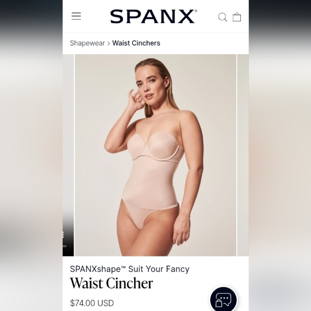 BNWT Spanx Suit Your Fancy Waist Cincher, beige Medium, great for shorter waists